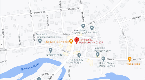 Map showing Big Ben Pizzeria at 139 Main St, Pembroke NH